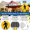 16 Flashing LED Highlight Road Traffic Blinking Street Warning Sign,Solar Pedestrian Crossing Sign,Aluminum IP65,Weatherproof Crosswalk Signs for Park School Urban 24inches view 2