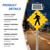 16 Flashing LED Highlight Road Traffic Blinking Street Warning Sign,Solar Pedestrian Crossing Sign,Aluminum IP65,Weatherproof Crosswalk Signs for Park School Urban 24inches view 3