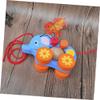 Beaupretty Cartoon Elephant Pulling Wagon Non-Toxic Material Walker for Educational Pull Along Animal Enhances Practical Skills and Interaction view 4
