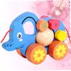 Yardwe Funny Elephant Pulling Cart for Cartoon Animal Pull String Walker Educational Enhancing Practical Skills and Interaction Safe Material for Boys and Playing view 3