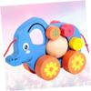 Yardwe Funny Elephant Pulling Cart for Cartoon Animal Pull String Walker Educational Enhancing Practical Skills and Interaction Safe Material for Boys and Playing view 4