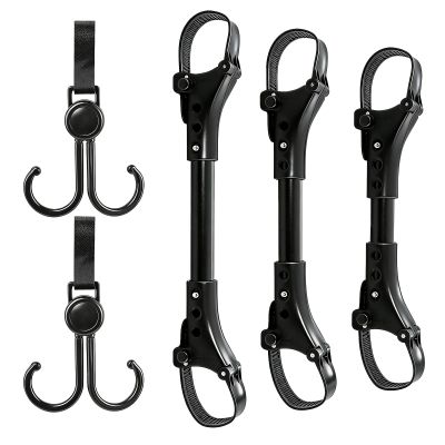 3pcs Stroller Connector with 2pcs Stroller Hook,Adjustable and Easy to Install,Baby Stroller Connector for Twins Outdoor Use 