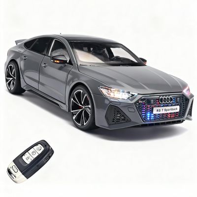 RZAPE 1:18 Audi RS7 Diecast Car,Pull Back Toy Model Cars,Remote Control Key Version Metal Toy Cars with Lights and Sounds,Gift for Children and AdultGray