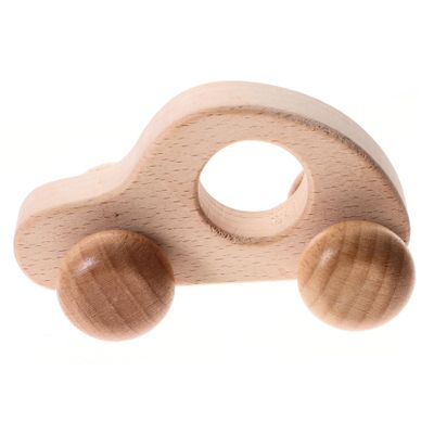 KOMBIUDA Wooden Car Lightweight Hand Grip Push for Grasp Training with Movable Wheels Safe Beech Wood for Sensory and Finger Exercise