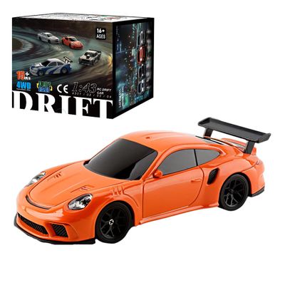 1/43 Scale Mini RC Drift Car, 2.4G 4WD Full Proportional Remote Control Sport Racing Car with 15KM/H High Speed & LED Lights, RC Electric Vehicle Toys for Adults