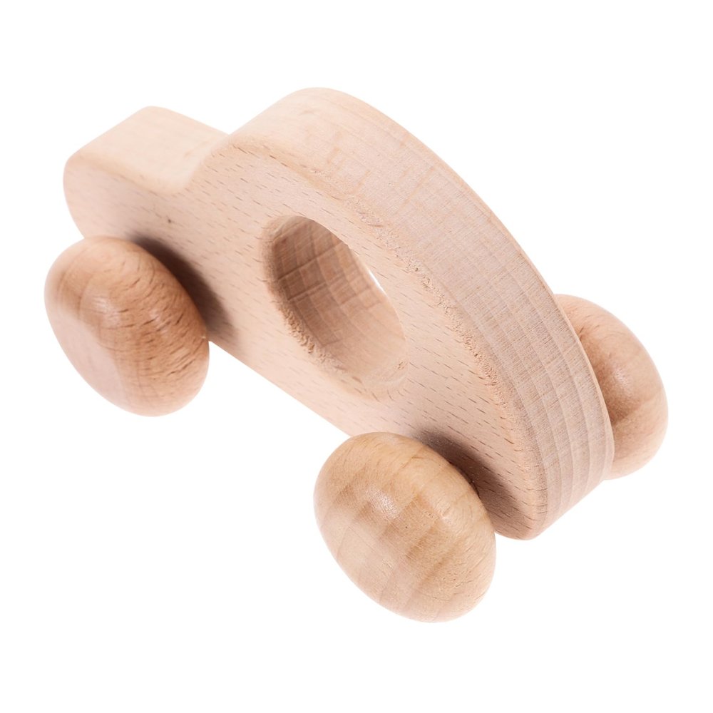 Abaodam Wooden Push Car for Grasp Training Handmade Sturdy Montessori Educational Plaything Lightweight Smooth Design for Finger Strengthening and Hand-Eye Coordination Development