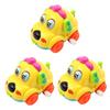 BESPORTBLE 3 Pcs Wind Up for Cartoon Dog Pattern Car Model Clockwork Playthings Abs Safe Boy Girl Pretend Play Development Random Color view 1