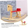 BESPORTBLE Wooden Rocking Horse Chair Rocker with Safe Swing Angle Riding for Boys Birthday view 4