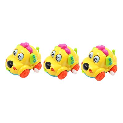 SUPVOX 3 Pcs Dog Pattern Wind Up Clockwork Cars with Rounded Edges Safe for Boys Playroom Decoration Random Color