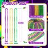 Ecally 500 Pcs Mardi Gras Throws Bulk 33" Mardi Gras Beads Necklace Purple Gold Green Beads Bulk Parade Throw Carnival Necklaces Accessories for Wedding Birthday Celebrations Party Decor view 2