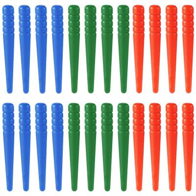 24pcs Cribbage Board Pegs, Plastic Cribbage Pegs Fit 1/8 Inch/ 0.32cm Holes Traditional Peg Board Game Pins Accessories (Red, Blue, Red)