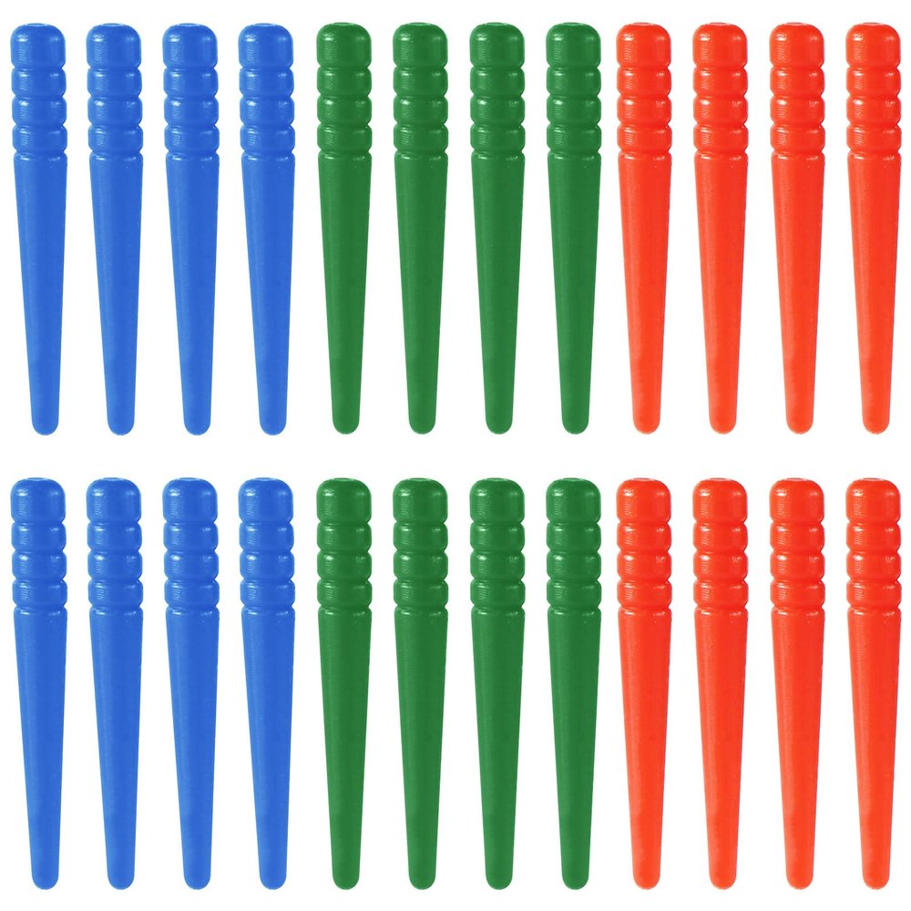 24pcs Cribbage Board Pegs, Plastic Cribbage Pegs Fit 1/8 Inch/ 0.32cm Holes Traditional Peg Board Game Pins Accessories (Red, Blue, Red)