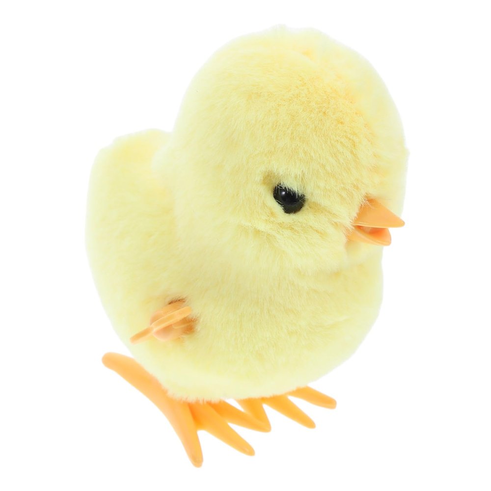 BESPORTBLE Cute Plush Wind-up Animal with Simple Mechanism Adorable Easter Basket Filler and Party Favor Lightweight and Clockwork Jumping Chick for Fun Celebration