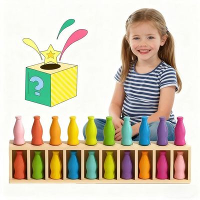 COCEQUC Bottle Color Match Game,Bottle flip Game Fun Family Board for All Ages,Challenge Games Indoor and Outdoor Group Activity for Travel Camping Holidays Party Night