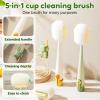 5 in 1 Bottle Cleaning Brush, Multifunctional Cup Cleaner Brush Set, 5 in 1 Bottle Cleaning Brush Set for Efficient Cleaning of Bottle Body, Neck, Straw, Seams & Lids view 2