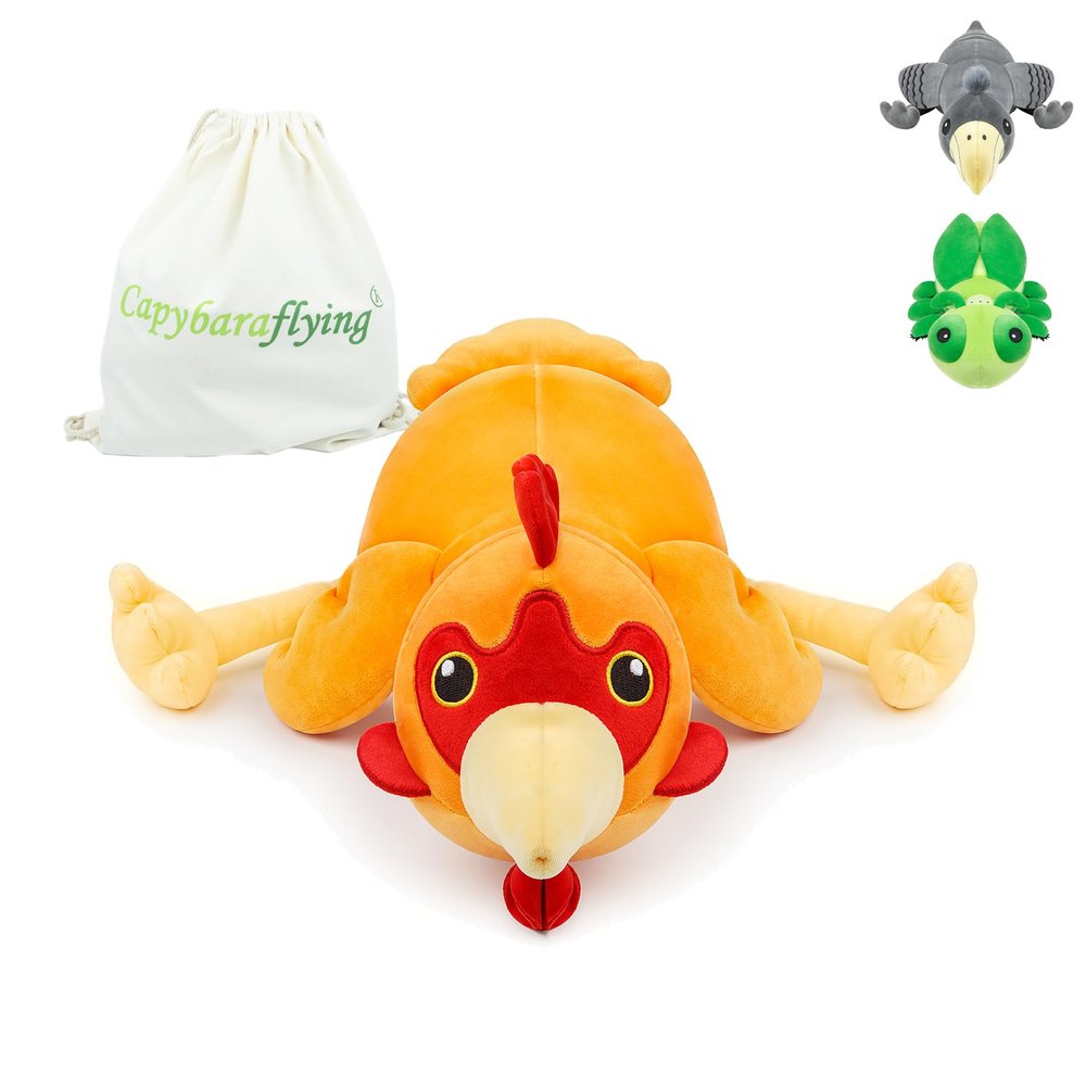 capybaraflying Rooster Weighted Plush Toy Microwaveable Super Soft Stuffed Chicken Animal Plushies Pillow Weighted for Hugging Gift for All Ages Kids Teens and Adults 50cm 4.4lb