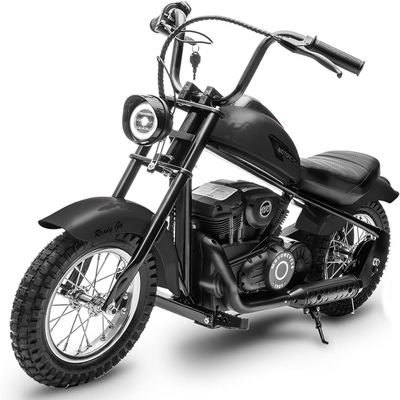 24V Electric Dirt Bike,250w Electric Motorcycle with LED Light,Up to 14MPH & 60 Minutes Continuous Motorbike for Kids,Boys,Teen,Black