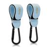 2 Pack Stroller Hooks for Hanging Diaper Bags and Shopping Bags, Accessories for Stroller and Shopping Cart, Heavy Duty Durable Large Carabiner, Advanced Faux Leather, Baby Blue view 1