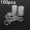 100Pcs 35mm Coin Holder Capsules Clear Round Plastic Coin Container Case, Coin Capsule Covers Acrylic Clear Coin Collection Supplies Container view 4