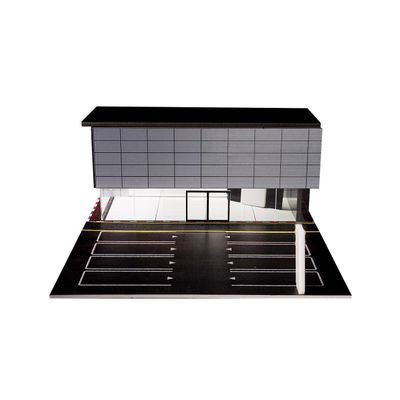 1:64 Scale Car Dealership Display with LED Lights & 2 Interchangeable Diorama Bases - Themed Showcase with Sealed Acrylic Dust-Proof Cover for 8 Model Cars