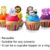 30pcs Animal Cupcake Toppers Wildlife Cupcake Toppers Picks for Kids Baby Shower Jungle Animals Theme Party Decorations Supplies (Animal) view 3