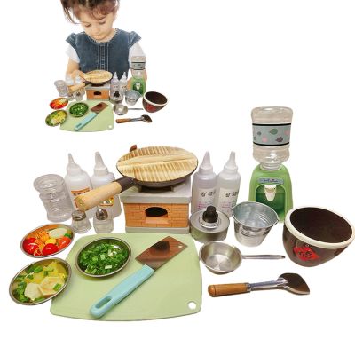 Mini Cook Set - Realistic Cooking Tools, Metal Frying Pot, Tiny Kitchen Utensils with Stove Burner, Real Heat Miniature Cookware | Functional Cooking Accessories for Creating Real Dishes in Play