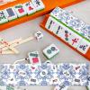 Bornerwhite 2 Pcs Blue Drawstring Mahjong Bags Protective Sleeve Printed Tile Bag 26 Inches Mahjong Racks for Tiles and Pushers for Mahjong Accessories and Gifts(Empty Bag Only) view 4