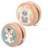 Wooden Yoyo 2Pcs 1.57x1.34 Cartoon Animal Pattern Yoyo Kids Natrual Wooden Portable & Lightweight Yo-Yo Fun Amateurish - Gifts for Kids and Adults Playing. view 1