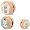 Wooden Yoyo 2Pcs 1.57x1.34 Cartoon Animal Pattern Yoyo Kids Natrual Wooden Portable & Lightweight Yo-Yo Fun Amateurish - Gifts for Kids and Adults Playing. view 2