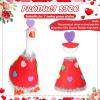 AmazingSpark 1 Set Valentine's Day Mini Desk Goose Outfit 7 Inch Magnetic Goose Statue Key Holder Romantic Valentine Clothe for Magnetic Duck Statue Table Desk Key Holder Decor (Red,Mini Heart) view 2