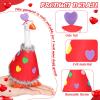 AmazingSpark 1 Set Valentine's Day Mini Desk Goose Outfit 7 Inch Magnetic Goose Statue Key Holder Romantic Valentine Clothe for Magnetic Duck Statue Table Desk Key Holder Decor (Red,Mini Heart) view 3