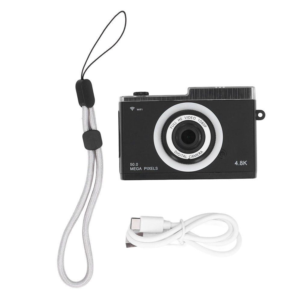 48MP Kids Vlogging Camera Silver Kit - 1080P HD Digital Camera with 2.4" IPS Screen, 8X, MP3 Player & Wireless Sharing - for Beginners & Vloggers