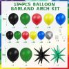 JINMUYU 134Pcs Red Blue Yellow Green Black Balloon Arch Garland Kit - With Exploding Star Balloons Carnival, Superhero, Video Game Gamer, Comic Hero Theme Party Decorations view 2