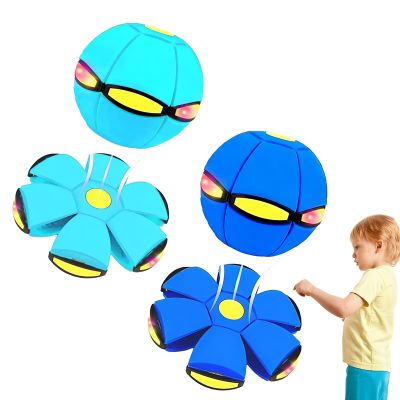 Beoglov Magic Ball Toy, 2Pcs Children's Bouncing Ball Magic Meta Balls, The Magic Flying Saucer Balls, Parent-Child Interaction, Easy to Catch, Safe (3 Light,Blue+Light Blue)