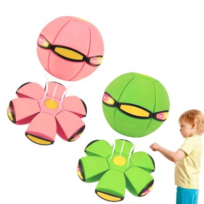 Beoglov Magic Ball Toy, 2Pcs Children's Bouncing Ball Magic Meta Balls, The Magic Flying Saucer Balls, Parent-Child Interaction, Easy to Catch, Safe (6 Light,Green+Light Pink)
