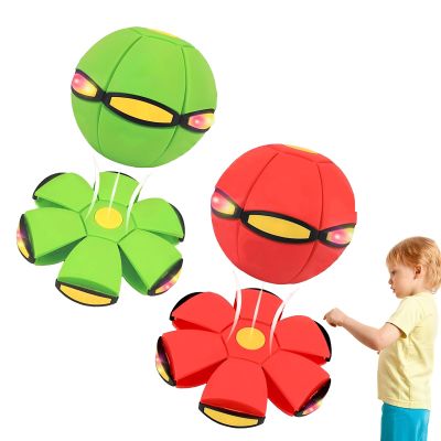 Beoglov Magic Ball Toy, 2Pcs Children's Bouncing Ball Magic Meta Balls, The Magic Flying Saucer Balls, Parent-Child Interaction, Easy to Catch, Safe (6 Light,Green+Red)