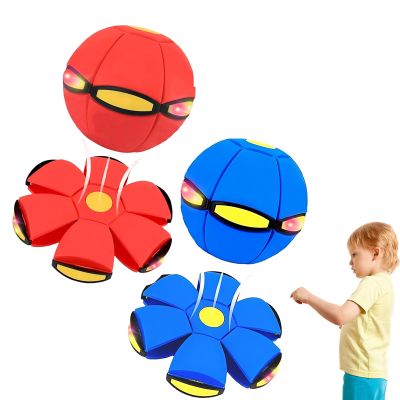 Beoglov Magic Ball Toy, 2Pcs Children's Bouncing Ball Magic Meta Balls, The Magic Flying Saucer Balls, Parent-Child Interaction, Easy to Catch, Safe (6 Light,Blue+Red)
