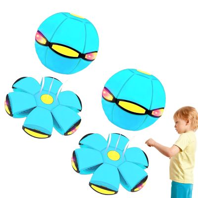 Beoglov Magic Ball Toy, 2Pcs Children's Bouncing Ball Magic Meta Balls, The Magic Flying Saucer Balls, Parent-Child Interaction, Easy to Catch, Safe (Light Blue,6 Light)