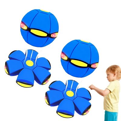 Beoglov Magic Ball Toy, 2Pcs Children's Bouncing Ball Magic Meta Balls, The Magic Flying Saucer Balls, Parent-Child Interaction, Easy to Catch, Safe (Blue,No Light)