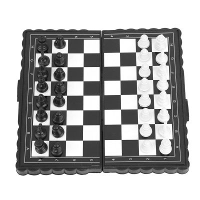 Magnetic Travel Chess Set,Portable Plastic Folding Chessboard Magnetic Travel Chess Set with Storage Box for Party Family Activities