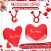AmazingSpark 1 Set Valentine's Day Mini Desk Goose Outfit 7 Inch Magnetic Goose Statue Key Holder Romantic Valentine Clothe for Magnetic Duck Statue Table Desk Key Holder Decor (Red,Heart) view 2