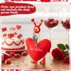 AmazingSpark 1 Set Valentine's Day Mini Desk Goose Outfit 7 Inch Magnetic Goose Statue Key Holder Romantic Valentine Clothe for Magnetic Duck Statue Table Desk Key Holder Decor (Red,Heart) view 4
