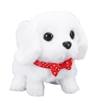 ZAICOLER Electronic Dog Toy Interactive Features Electronic Component Produce Realistic Sounds Cute Robot Dog True to Life Appearance Interactive Functions with Fabric for Kids (White)