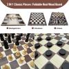 15" Wooden Backgammon Chess Checkers Set 3-in-1, Portable Folding Two Sided Board Multi Game Design,with red and Blue dice Board Games for 2 Players Adults view 4