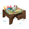 Best Choice Products 56 Piece Wooden Train Table Set for Kids (32"x23.25"x15") Multi-Activity Table with Toy Storage Drawer & Reversible Top - Walnut view 2