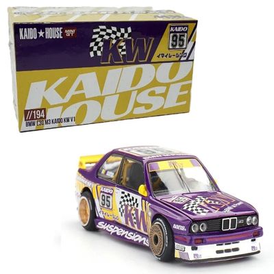 1:64 Diecast Model Car Compatible with BMW M3 Kaido KW V1 Purple Limited Edition by Kaido House x Mini GT KHMG194