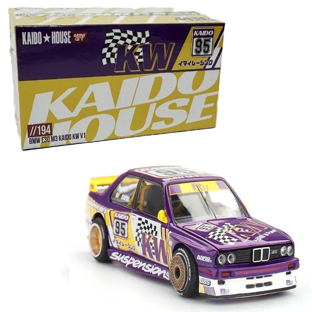 1:64 Diecast Model Car Compatible with BMW M3 Kaido KW V1 Purple Limited Edition by Kaido House x Mini GT KHMG194