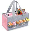IBVIVIC Carrying Case for Toniebox Starter Set and Figurines, Portable Travel Felt Cloth Musical Toy Folding Bag with Handle for Toniebox 2 and Accessories (Sakura Pink) view 1