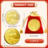 12 Sets Chinese Horse Coin 2026 Year of The Horse Zodiac Coin Gold Chinese Lucky Coin with 12 Red Drawstring Bags Lunar New Year Blessing Gifts with Protective Case view 3
