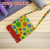 LUOZZY 3pcs Clown Shoulder Bags Colorful Dotted Crossbody Costume Accessories for Halloween Cosplay Kids Women Phone Purse view 2